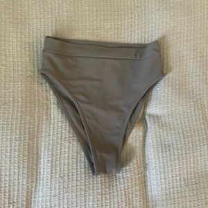 Revolve x Tan Lines Khaki High Waisted Bikini Bottoms Swimwear Full Coverage